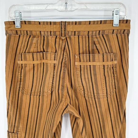 Anthropologie Hei Hei The Wanderer Striped Slim Cargo Pants Brown/Black Size 25 - Picture 11 of 13
